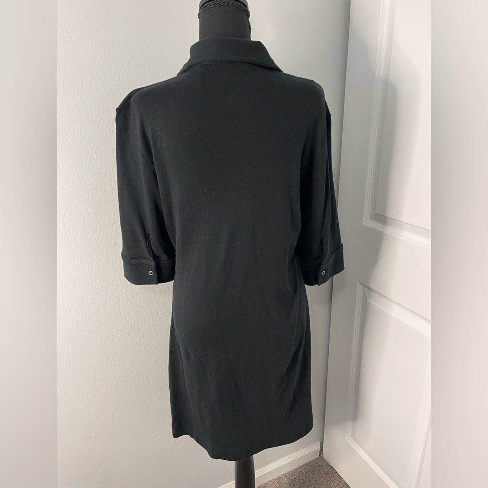 🖤 MODA International Black Button-Down Shirt Dress l Size L l Poshmark - Picture 3 of 5
